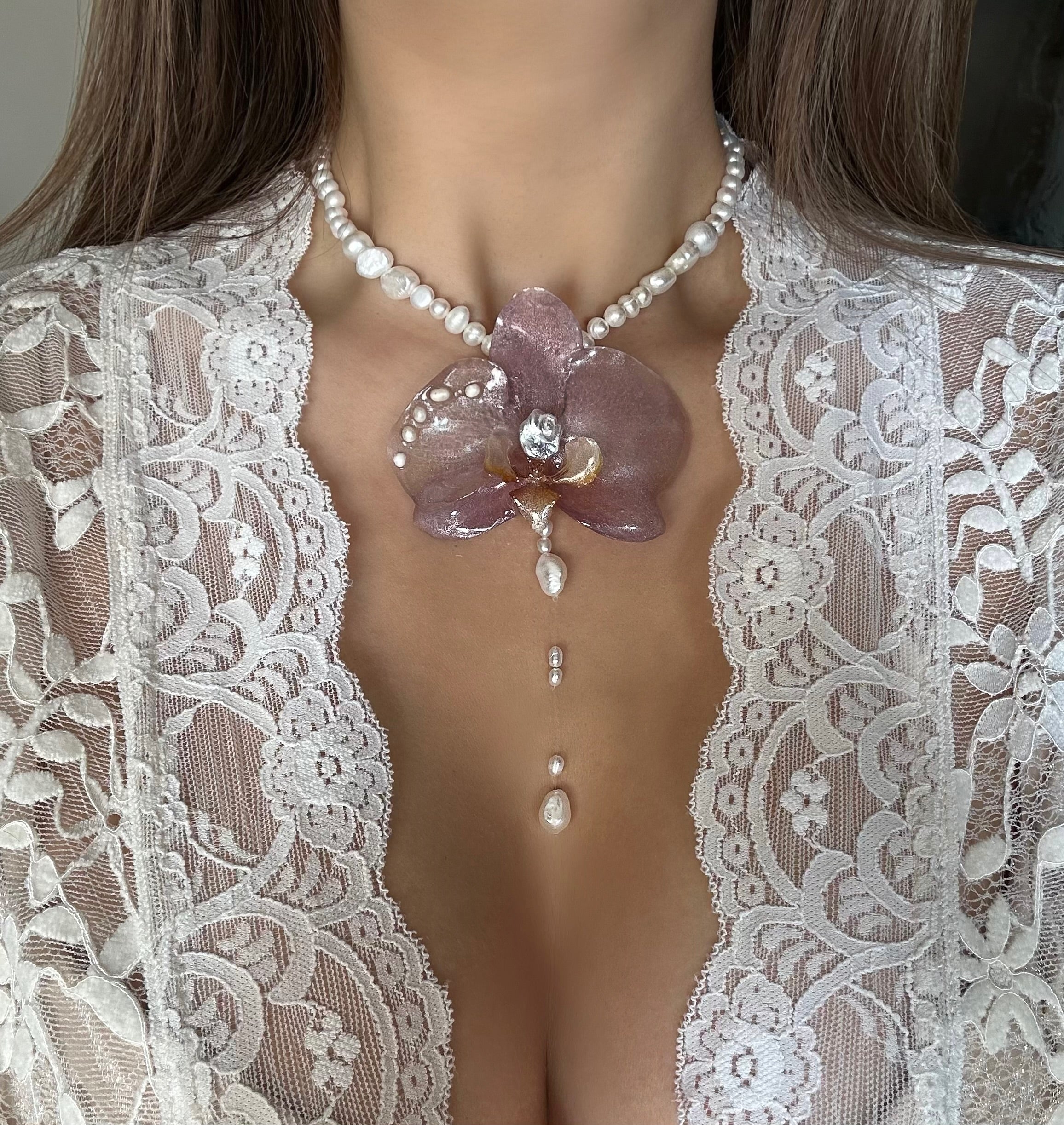 ODETTE ORCHID - FRESH WATER PEARLS