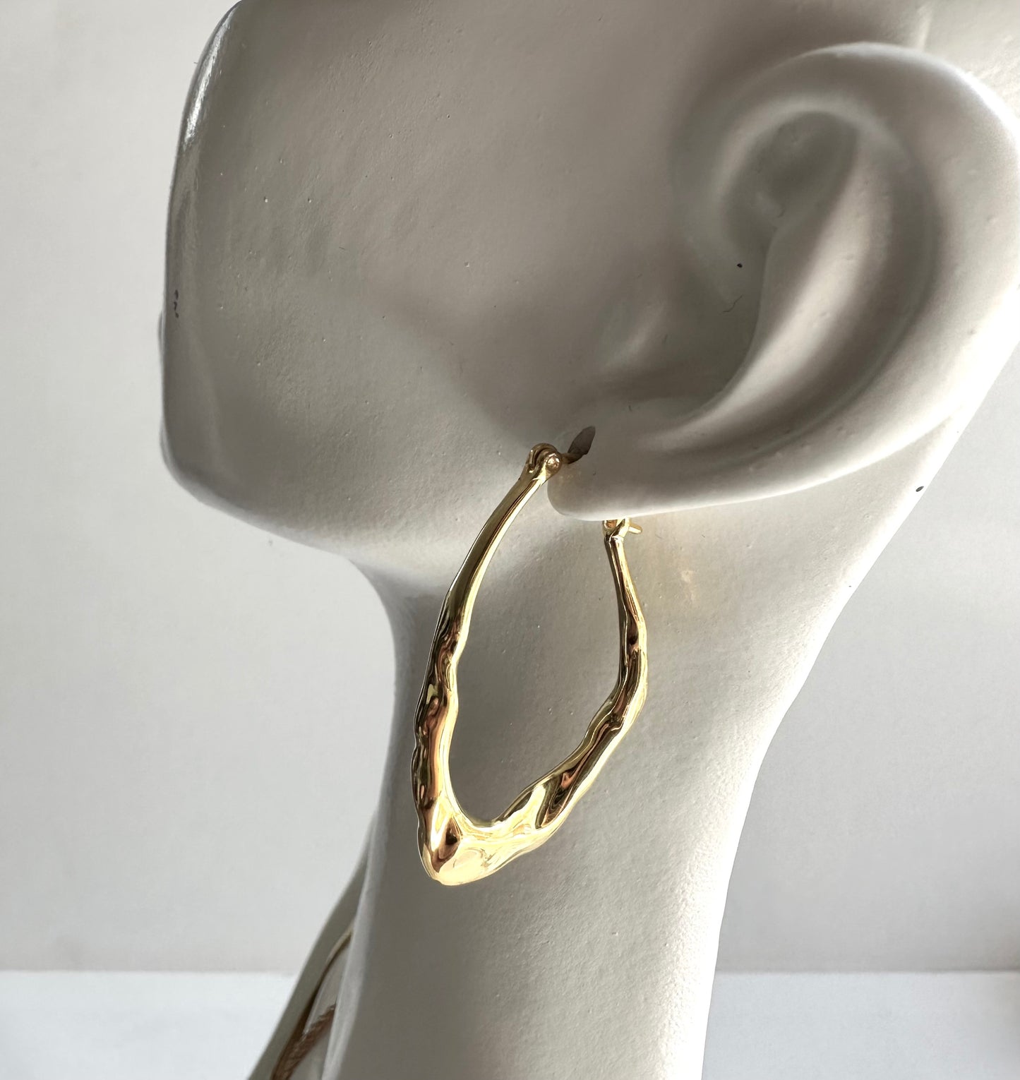 UNEVEN EARRINGS STERLING SILVER GOLD (NEW)