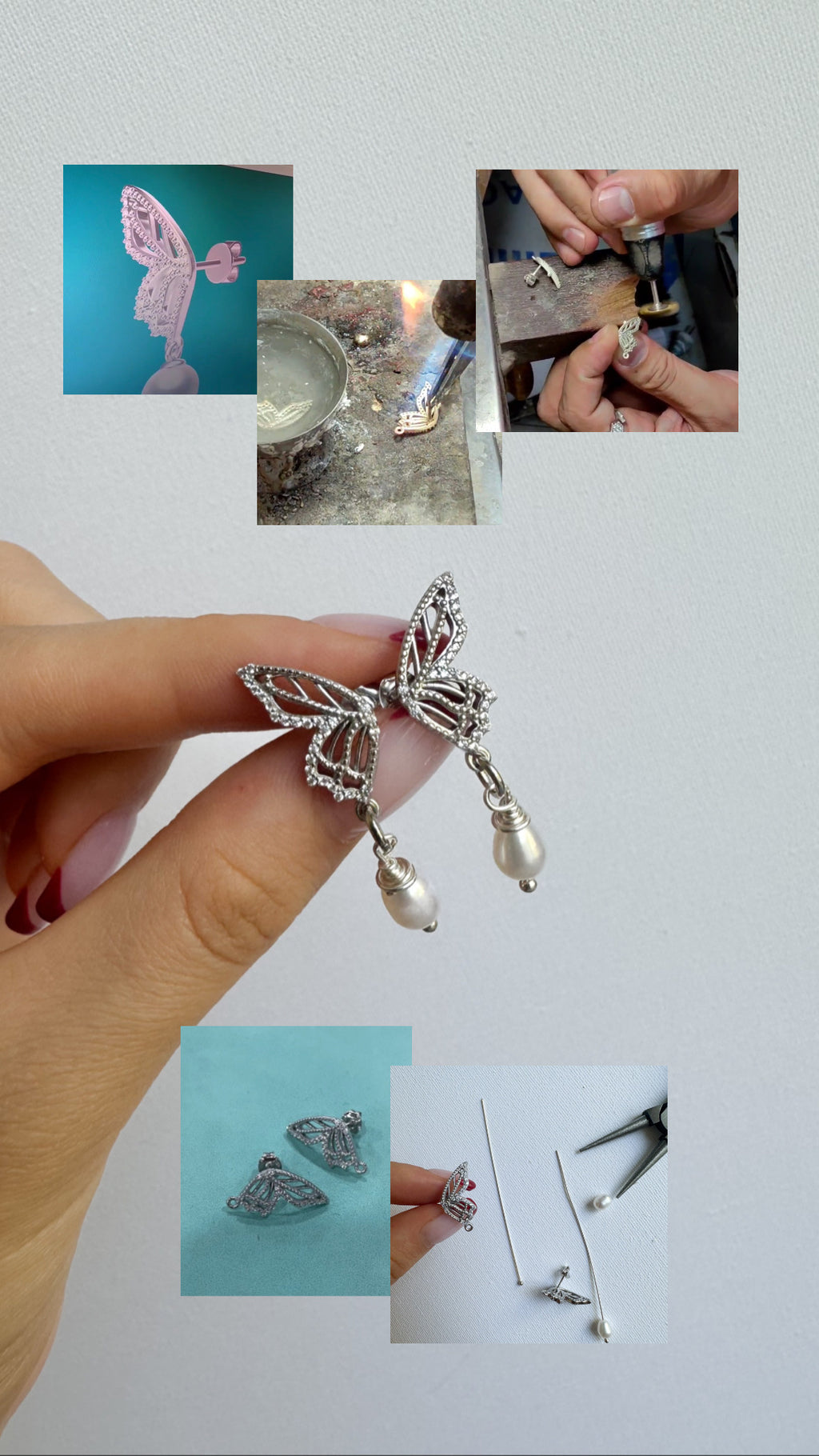 BUTTERFLY EARRINGS - 925 STERLING SILVER