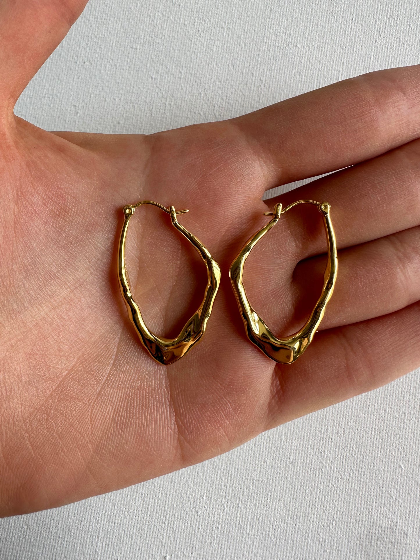 UNEVEN EARRINGS STERLING SILVER GOLD (NEW)