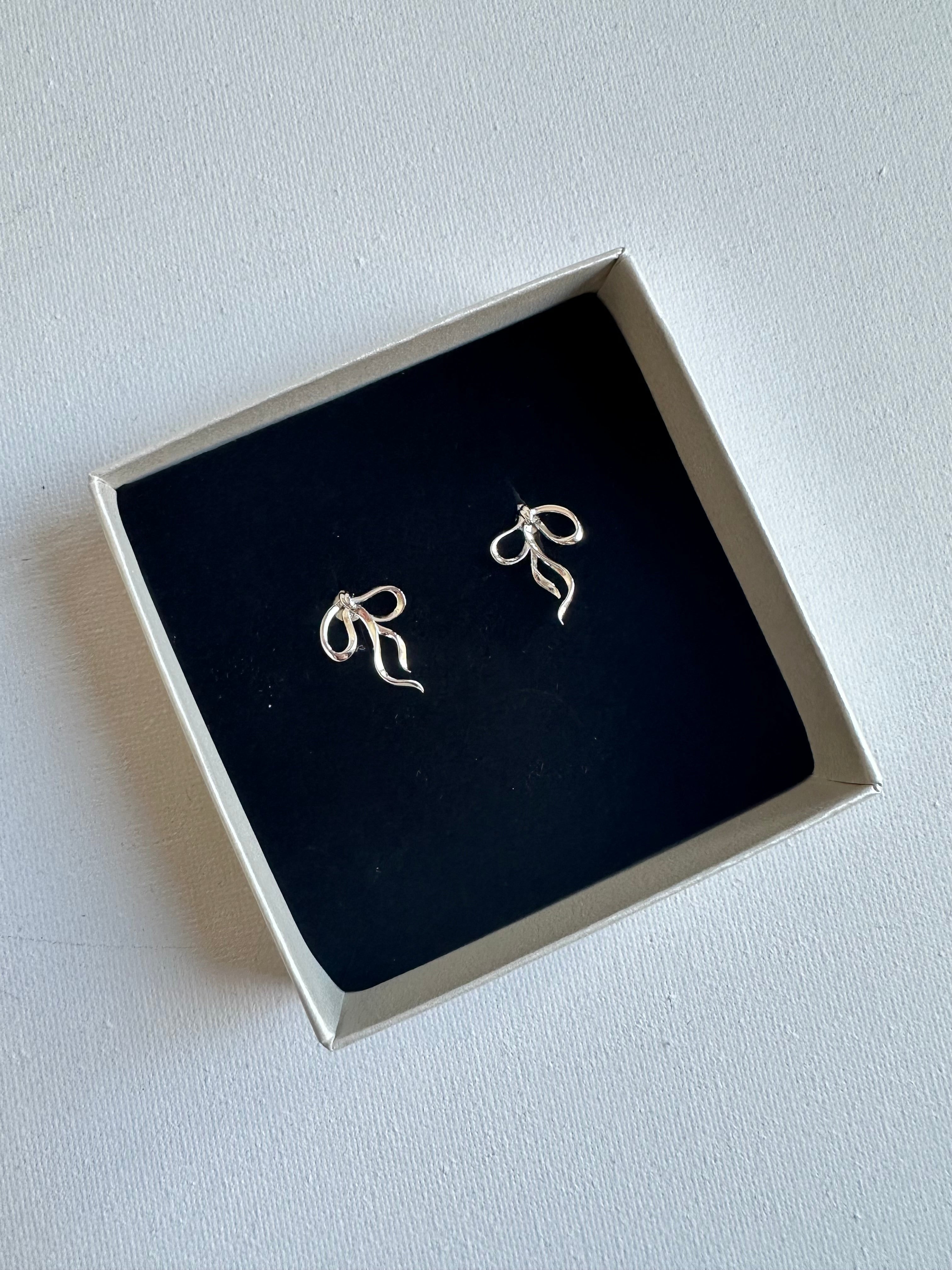 RIBBON EARRINGS - 925 STERLING SILVER