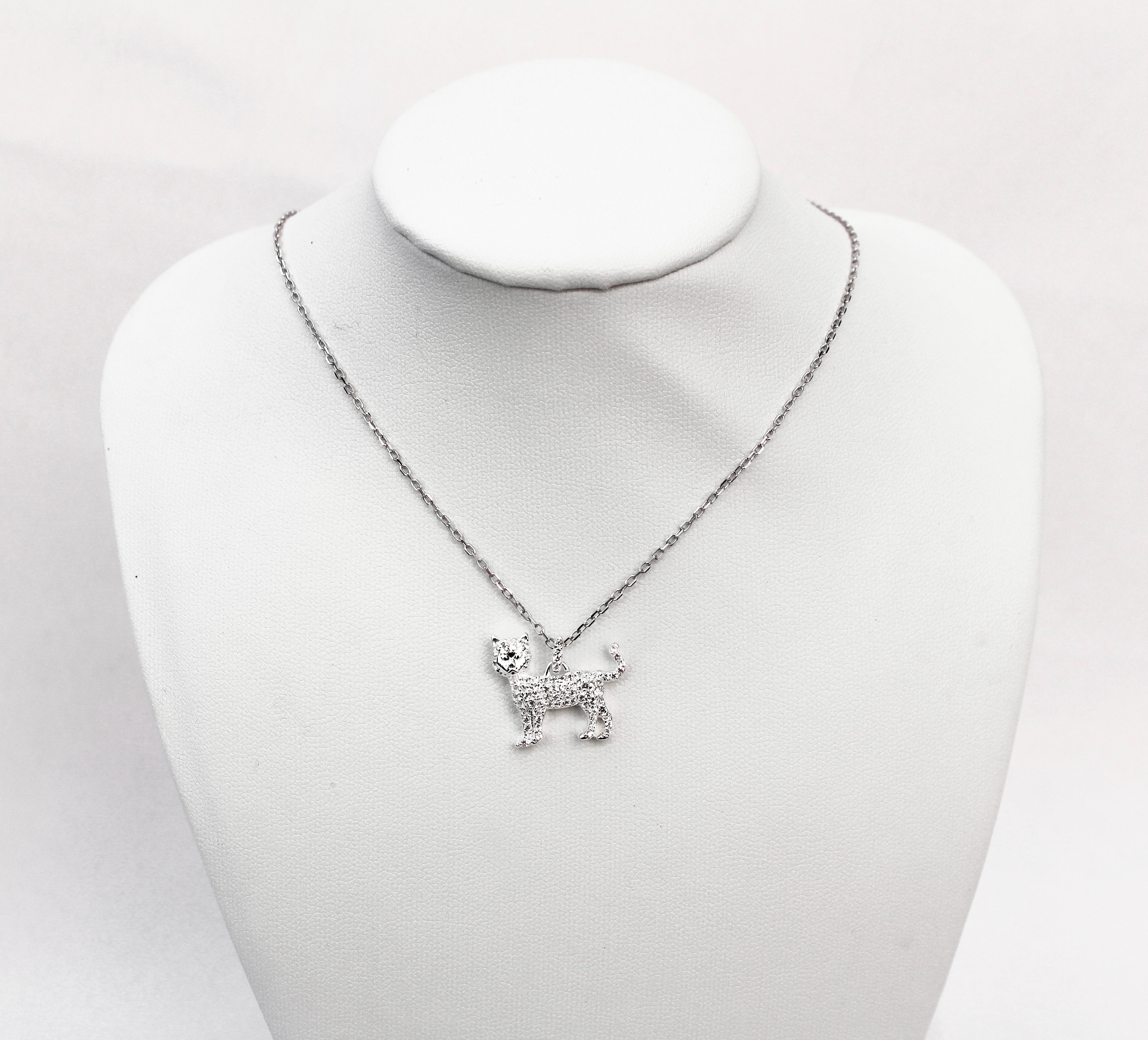 CAT NECKLACE - 925 STERLING SILVER