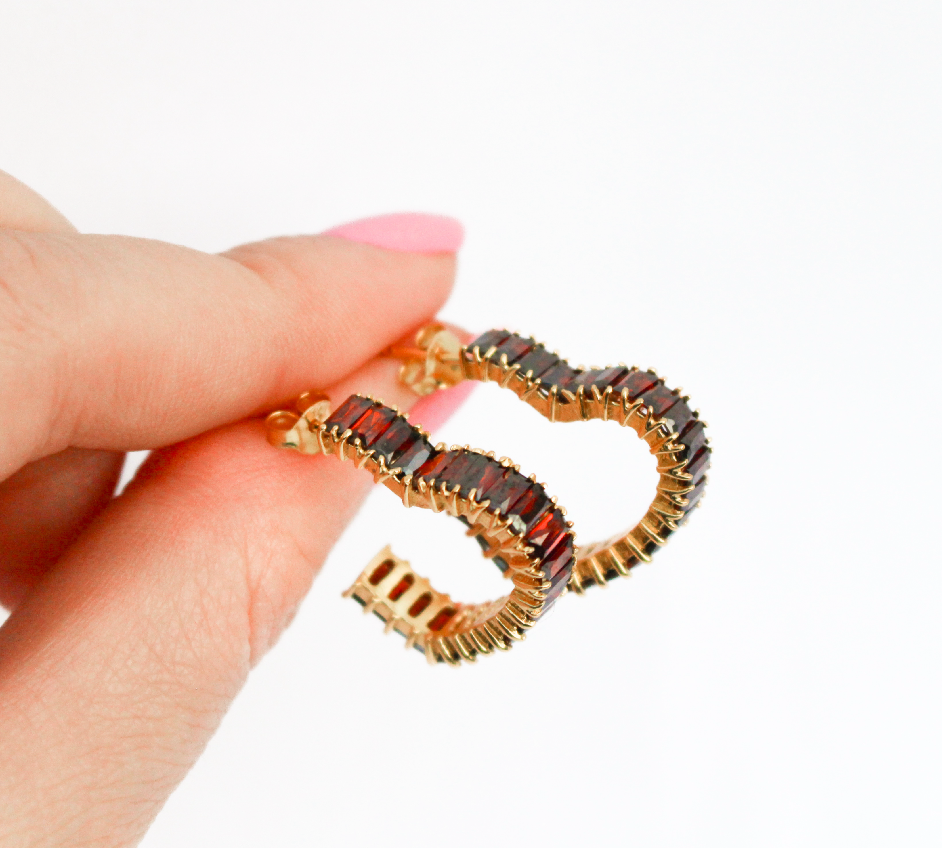 MONIQUE EARRINGS RED - 18k GOLD VERMEIL