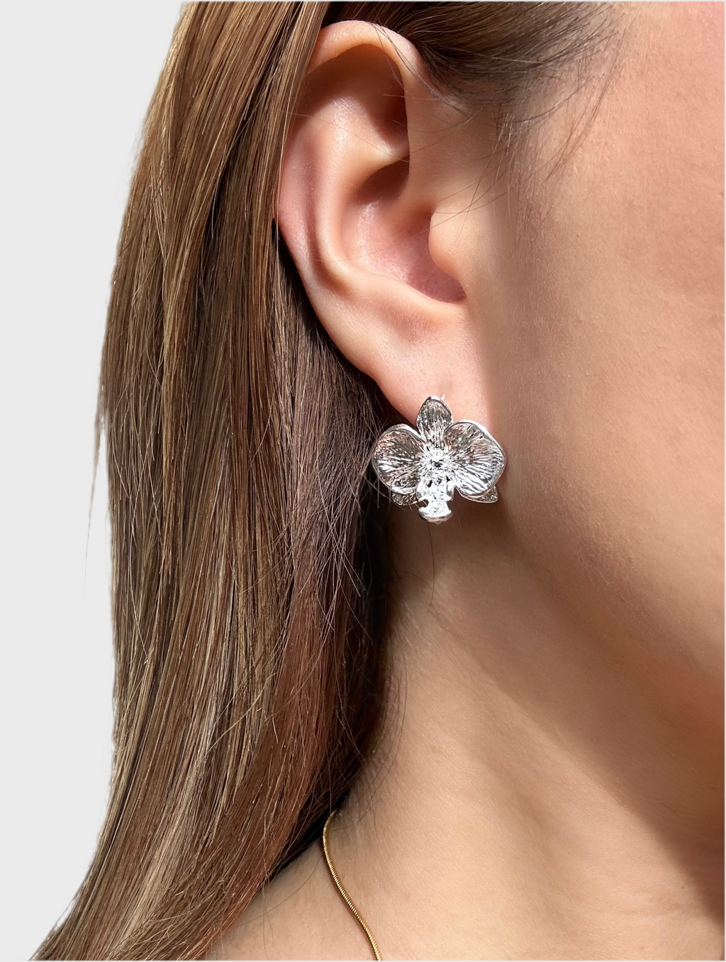 ORCHID EARRINGS - 925 STERLING SILVER