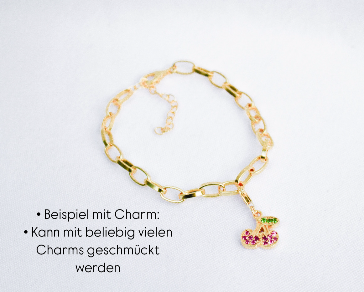 CHARM BRACELET 750er GOLD VERMEIL