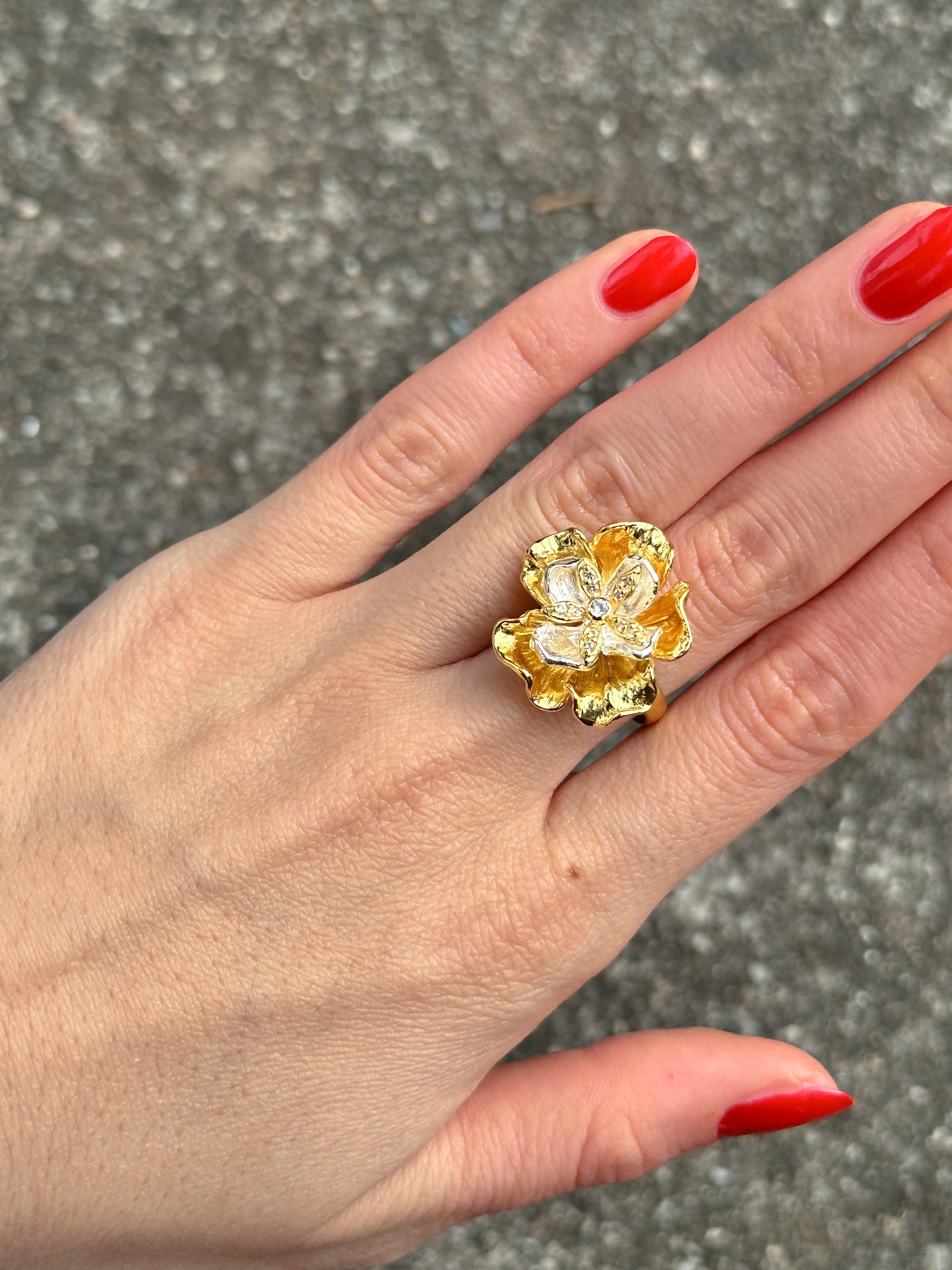 FLORA MIXED RING - 18k GOLD VERMEIL