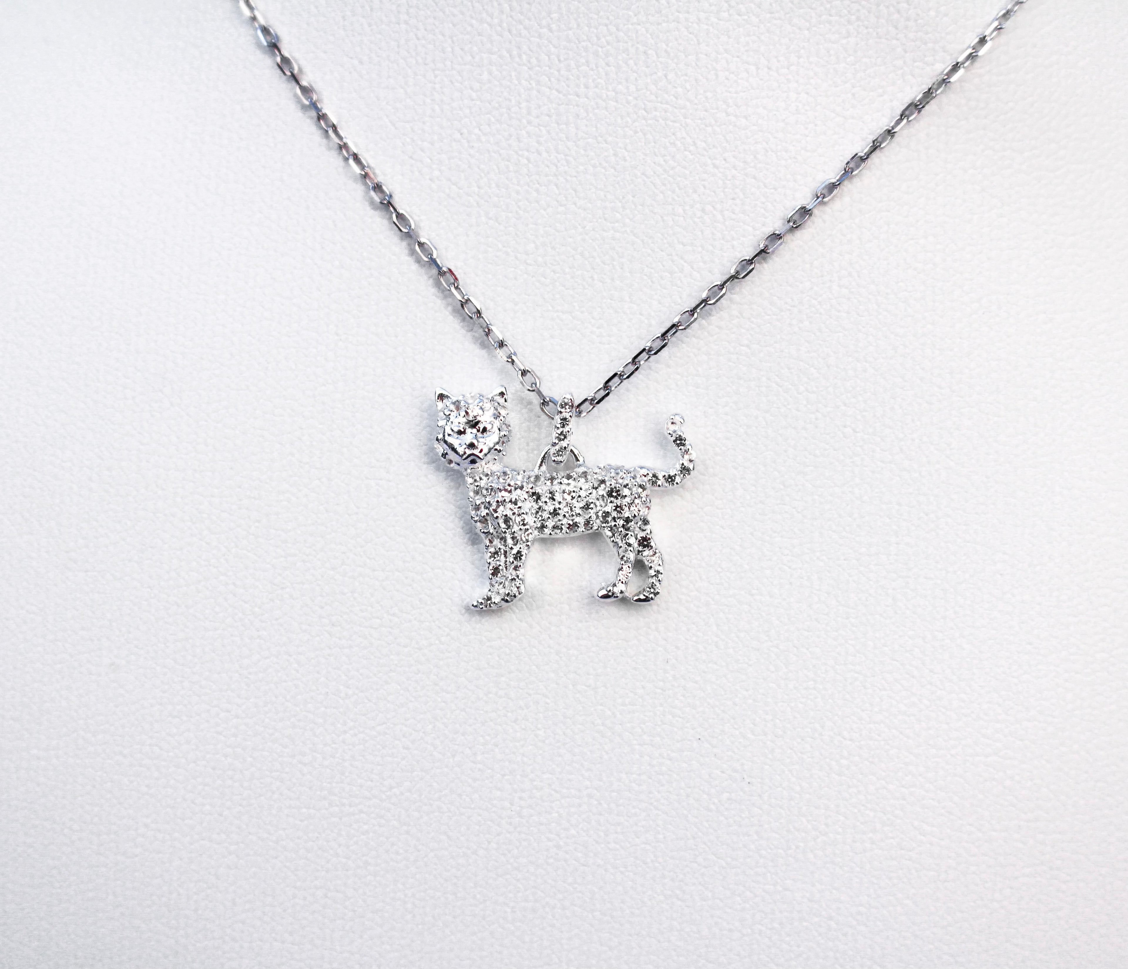 CAT NECKLACE - 925 STERLING SILVER