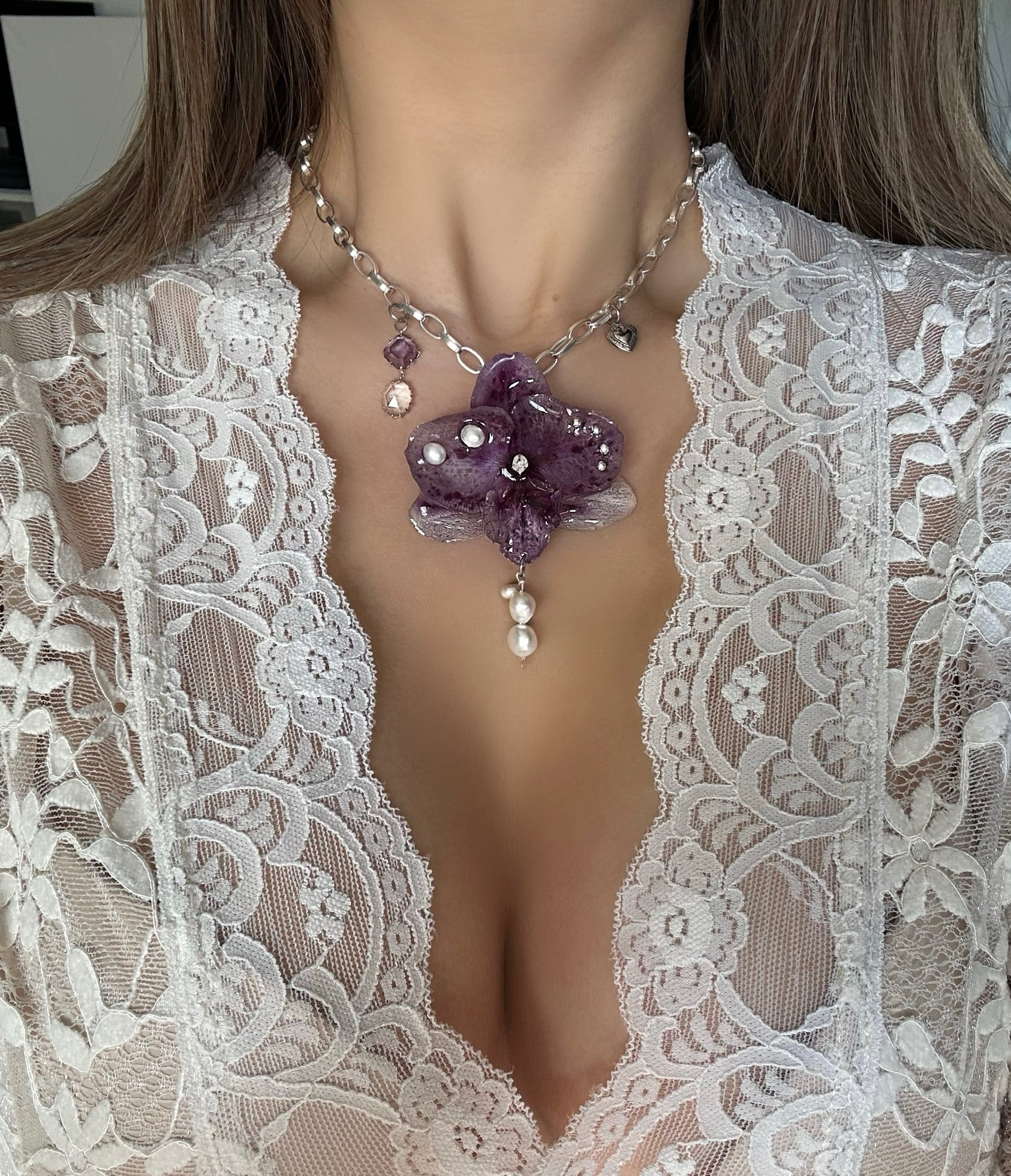ESTEFANIA ORCHID - 925 STERLING SILVER
