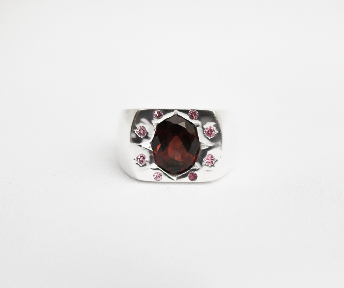 GARNET RING 925 STERLING SILVER (own design)