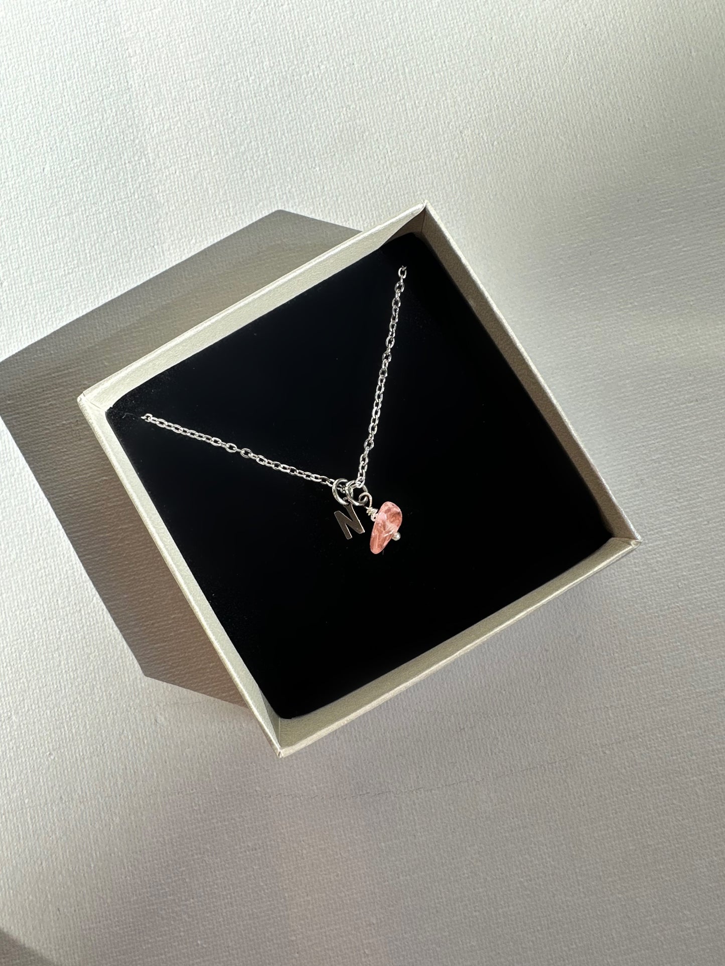 CRYSTAL INITIAL NECKLACE SILVER