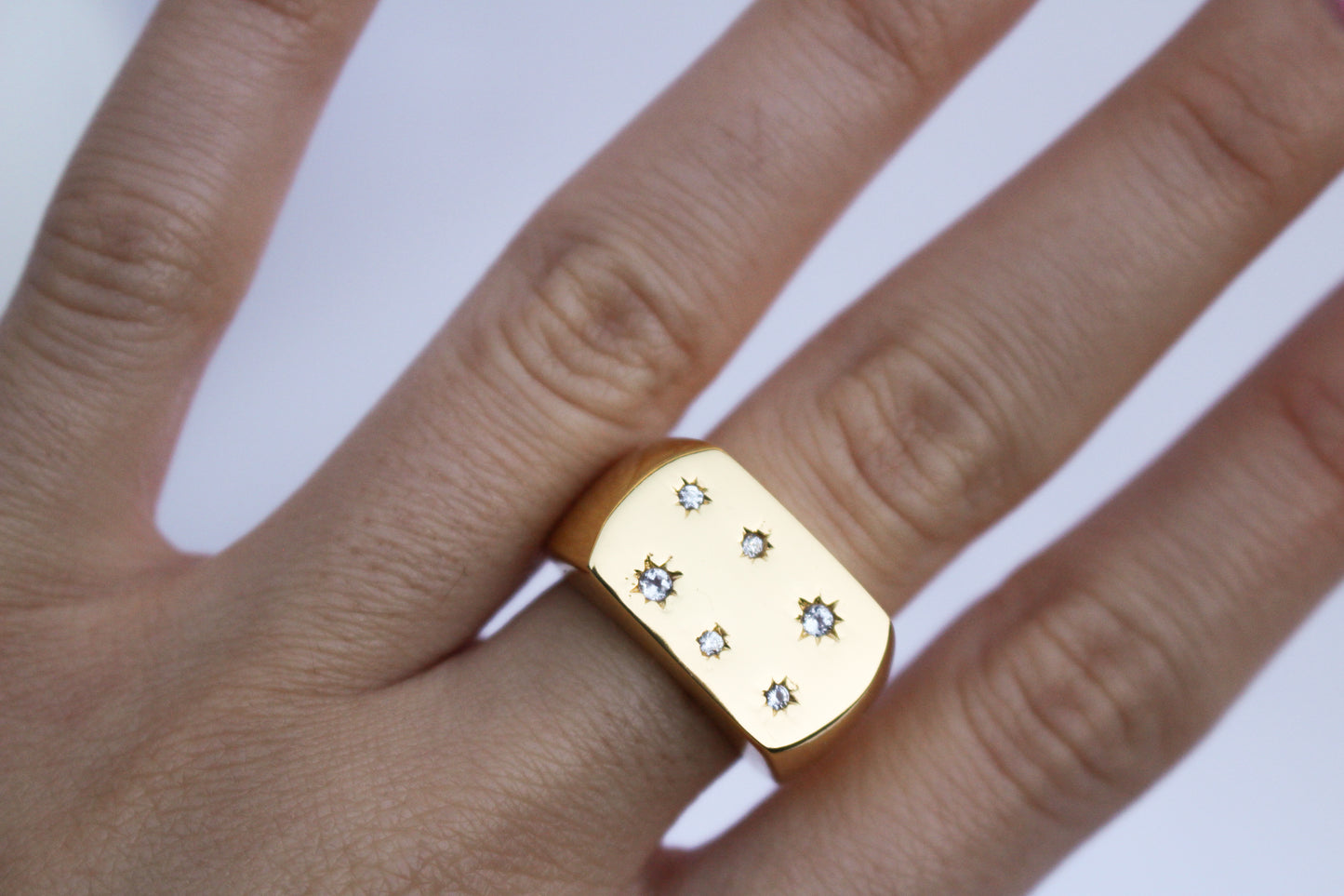 STAR RING 750er GOLD VERMEIL (own design)