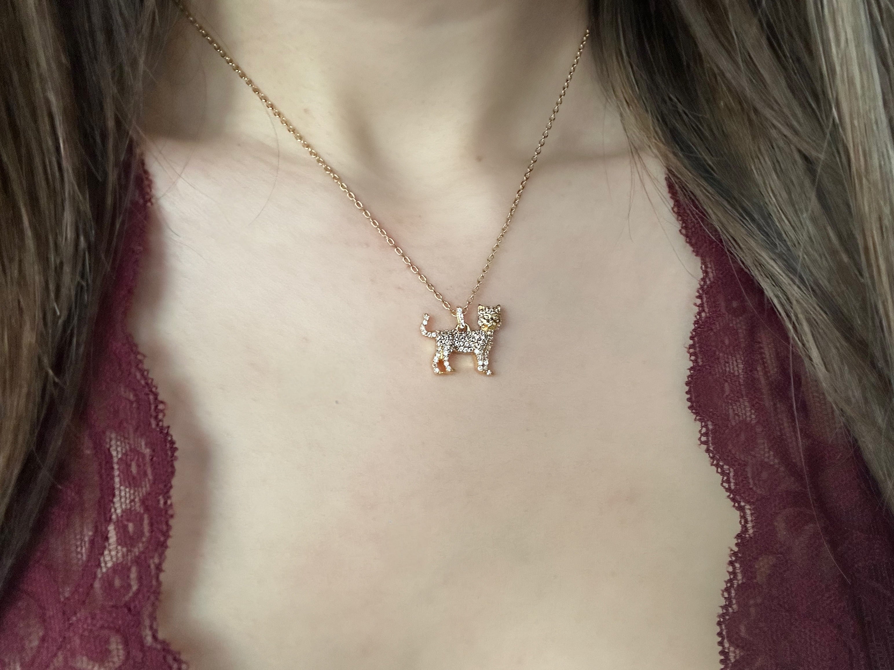 CAT NECKLACE - 18k GOLD VERMEIL
