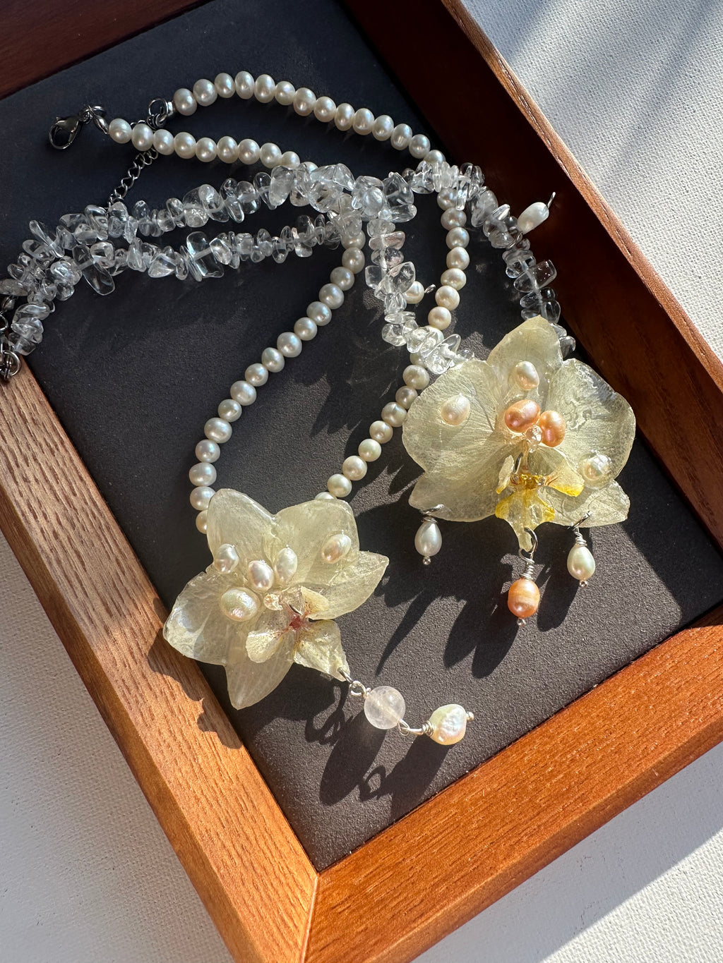 CELESTE ORCHID NECKLACE – PEARL CHOKER