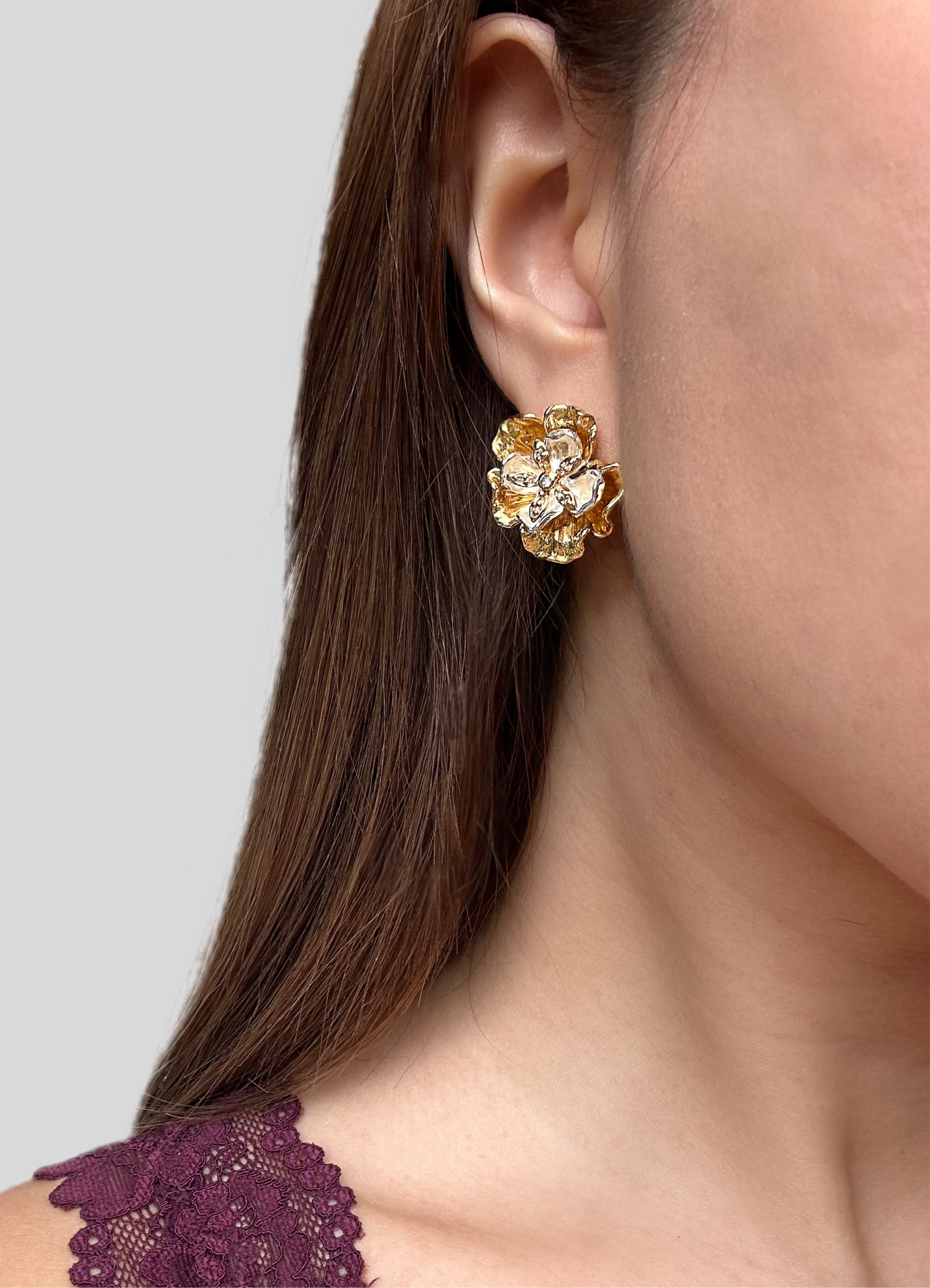 FLORA EARRINGS BICOLOR - 18k GOLD VERMEIL