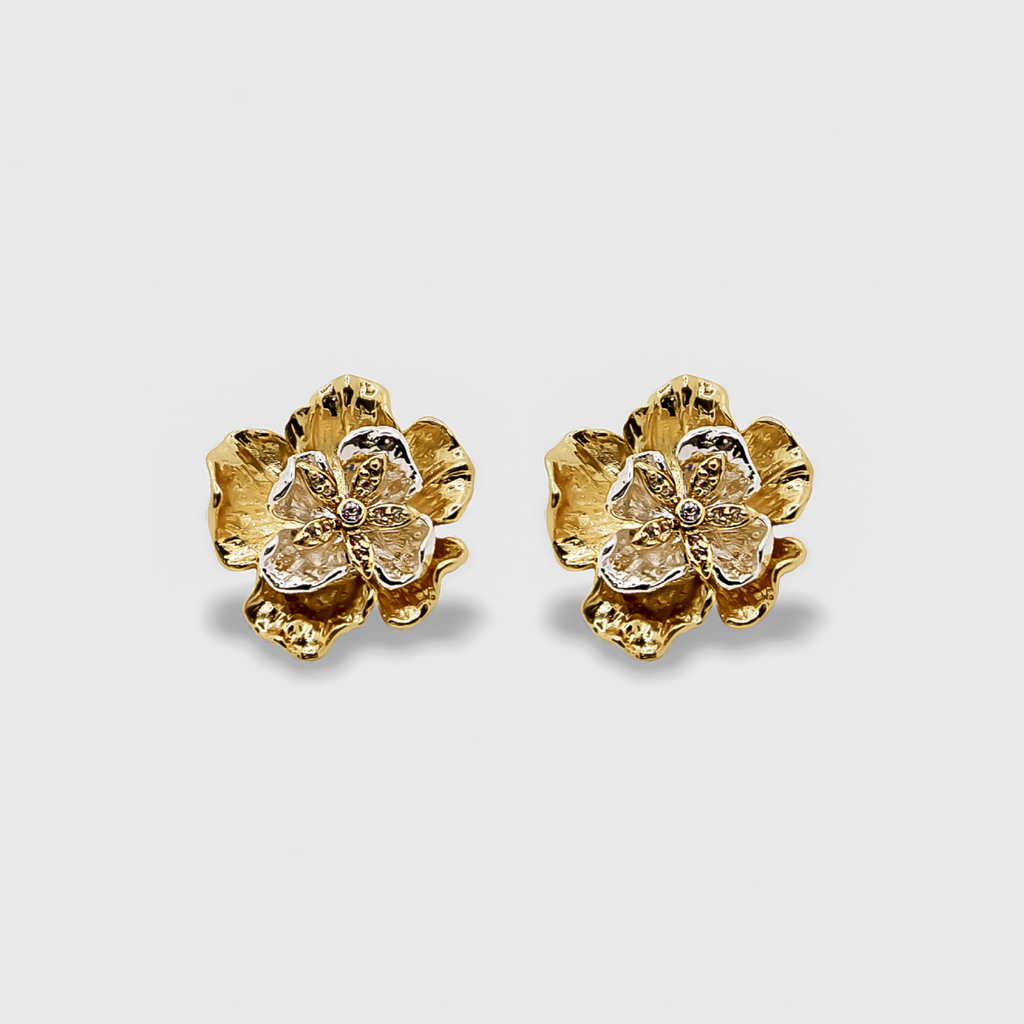 FLORA EARRINGS BICOLOR - 18k GOLD VERMEIL