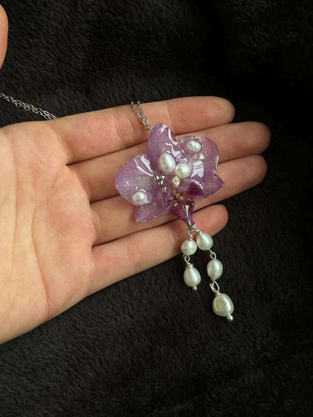 ODESSA ORCHID NECKLACE - 925 STERLING SILVER