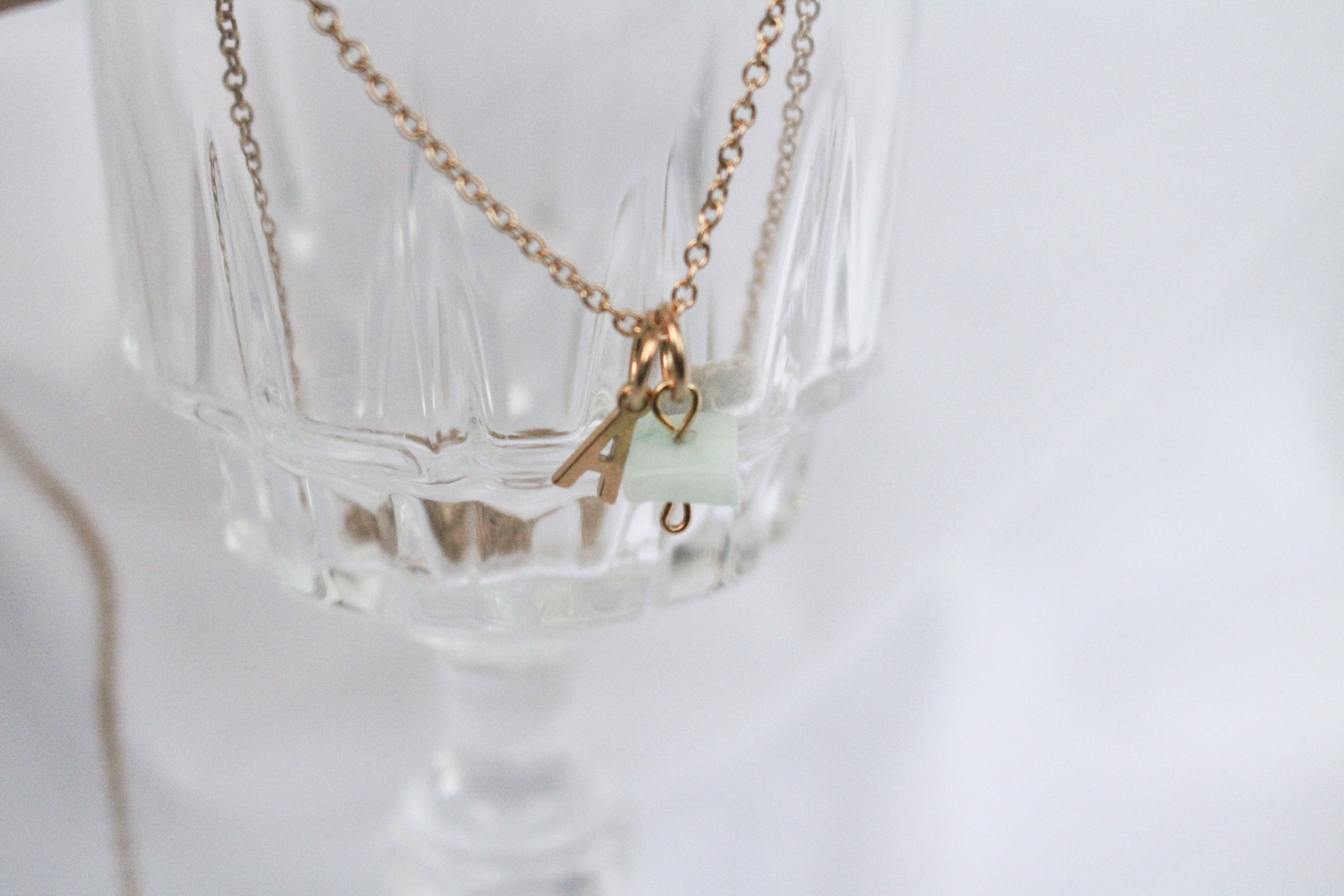 CRYSTAL INITIAL NECKLACE GOLD SydneyKJewelry